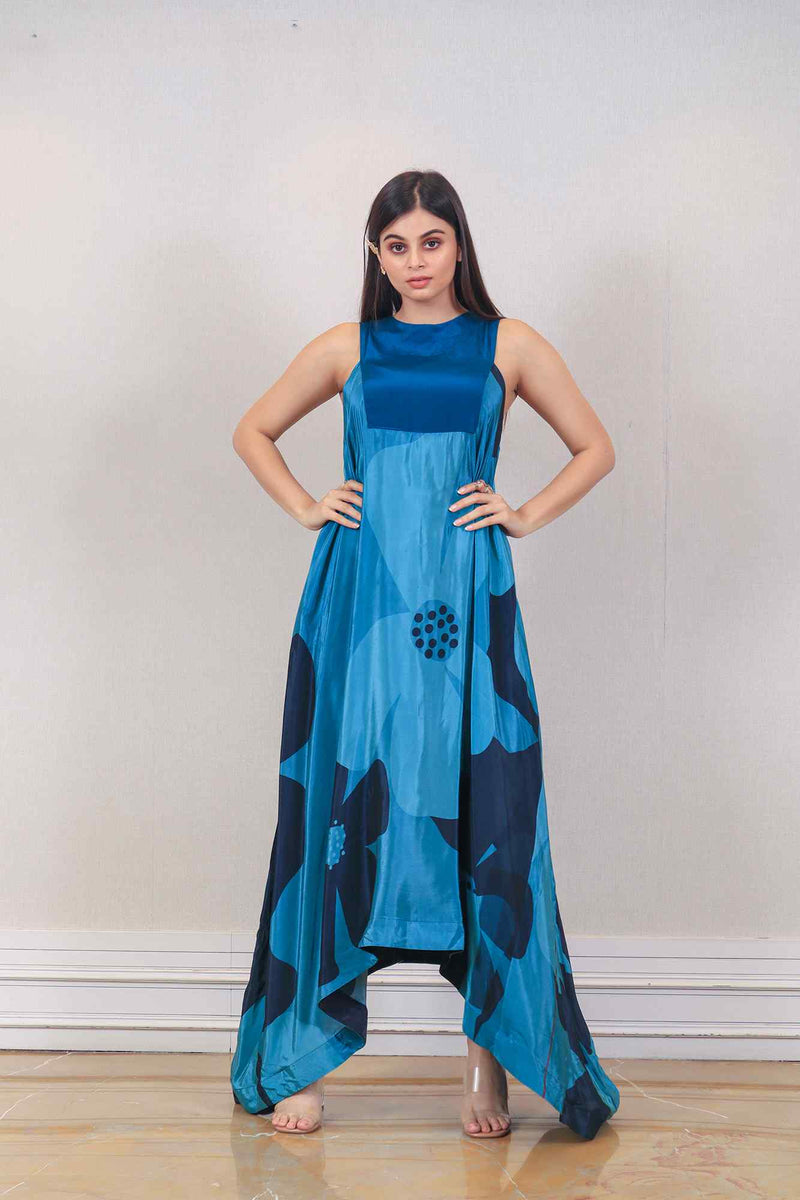 Full Sleeves Sequence Work Teal Blue Color Gown – Amrutamfab